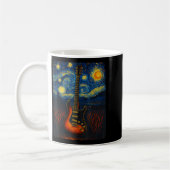 Guitar Starry Night Van Gogh Gitarrist Rock and Ro Kaffeetasse (Links)