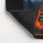 Guitar Starry Night Van Gogh Gitarrist Rock and Ro Mousepad (Ecke)