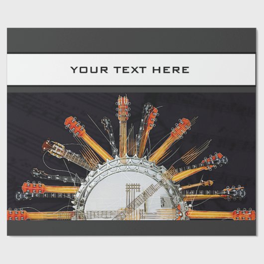 GUITAR STRINGS IN DER SONNE GESCHENKPAPIER (Flach)