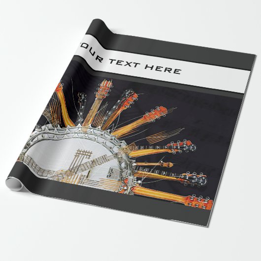 GUITAR STRINGS IN DER SONNE GESCHENKPAPIER (Ungerollt)