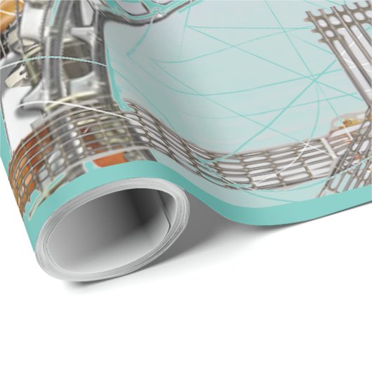 GUITAR STRINGS IN DER SONNE GESCHENKPAPIER (Rolleneckpunkt)