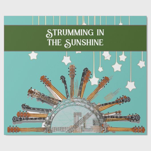 GUITAR STRINGS IN DER SONNE GESCHENKPAPIER (Flach)