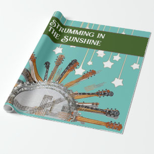 GUITAR STRINGS IN DER SONNE GESCHENKPAPIER