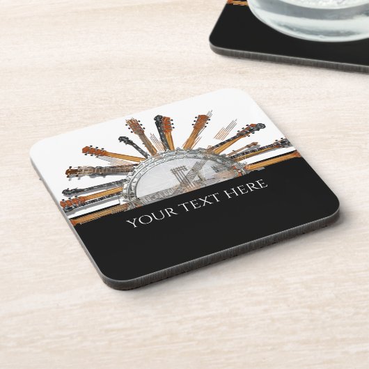 GUITAR STRINGS IN DER SONNE GETRÄNKEUNTERSETZER (Linke Seite)