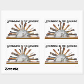 GUITAR STRINGS IN DER SONNE RECHTECKIGER AUFKLEBER (Blatt)