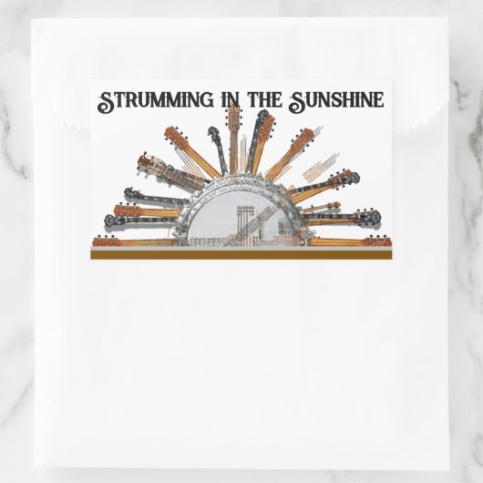 GUITAR STRINGS IN DER SONNE RECHTECKIGER AUFKLEBER (Tasche)