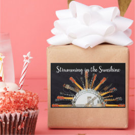 GUITAR STRINGS IN DER SONNE RECHTECKIGER AUFKLEBER