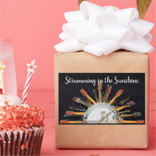 GUITAR STRINGS IN DER SONNE RECHTECKIGER AUFKLEBER