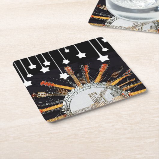 GUITAR STRINGS IN DER SONNE RECHTECKIGER PAPPUNTERSETZER (angewinkelt)