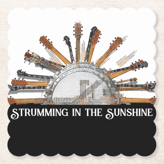 GUITAR STRINGS IN DER SONNE UNTERSETZER (Vorderseite)