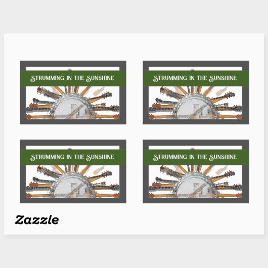 GUITAR STRINGS IN THE SUN RECHTECKIGER AUFKLEBER (Blatt)