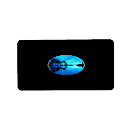 Guitar Sunset Sky Treatments Lugano Highlights Adressaufkleber (Vorne)