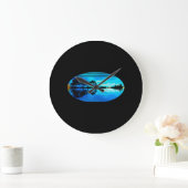 Guitar Sunset Sky Treatments Lugano Highlights Große Wanduhr (Zuhause)