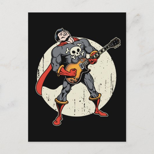 Guitar Superhero Postkarte (Vorderseite)