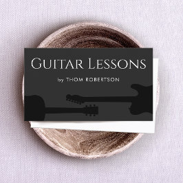 Guitar Teacher Black Business Card Visitenkarte