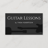 Guitar Teacher Black Business Card Visitenkarte (Vorderseite)