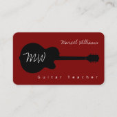 Guitar Teacher Cool Red Business Card Visitenkarte (Vorderseite)