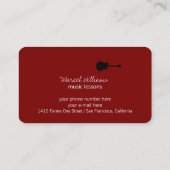 Guitar Teacher Cool Red Business Card Visitenkarte (Rückseite)