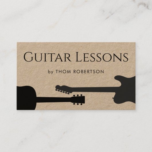 Guitar Teacher Kraft Business Card Visitenkarte (Vorderseite)