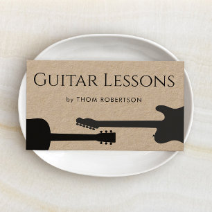 Guitar Teacher Kraft Business Card Visitenkarte