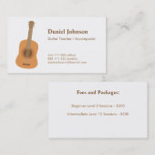 Guitar Teacher Musical Business Cards Visitenkarte (Vorne/Hinten)