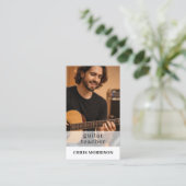 Guitar Teacher QR Code Photo Visitenkarte (Stehend Vorderseite)