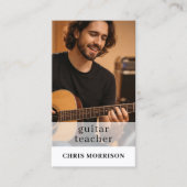 Guitar Teacher QR Code Photo Visitenkarte (Vorderseite)