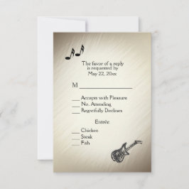 Guitar Theme Antique Gold UAWG mit Menüauswahl RSVP Karte