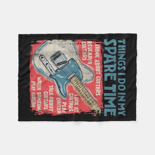 Guitar Things I Do In My Spare Time Funny Electric Fleecedecke (Vorderseite (Horizontal))