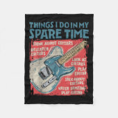 Guitar Things I Do In My Spare Time Funny Electric Fleecedecke (Vorderseite)
