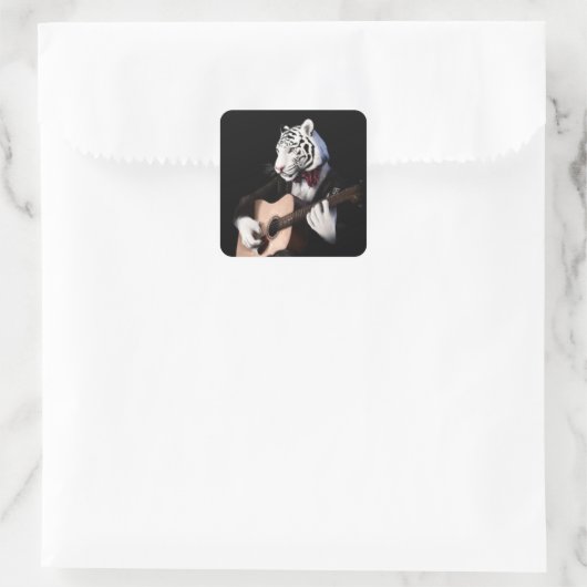 Guitar Tiger – Playful Sticker Illustration (Tasche)