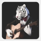 Guitar Tiger – Playful Sticker Illustration (Vorderseite)