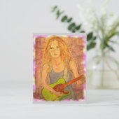 Guitar Twang Girl Postkarte (Stehend Vorderseite)