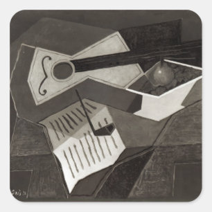 Guitar und Obstschale, 1926 Quadratischer Aufkleber