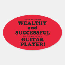 Guitar Wealthy & Successessous Oval Sticker