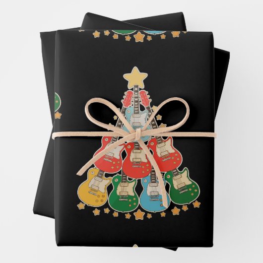 Guitar Weihnachtsbaum Xmas Matching Family Holiday Geschenkpapier Set (Beispiel)