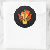 Guitar Wings Guitar Runder Aufkleber (Tasche)