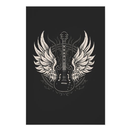 Guitar with angel wings poster (Vorderseite)