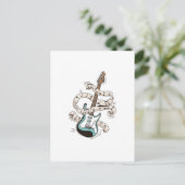 guitar with notes postkarte (Stehend Vorderseite)