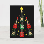 Guitar Xmas Tree Musical Guitar Lovers Guitarist C Karte (Vorderseite)