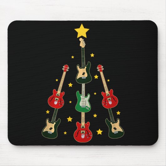 Guitar Xmas Tree Musical Guitar Lovers Guitarist C Mousepad (Vorne)