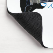 Guitarded schwarze E-Gitarre Mousepad (Ecke)