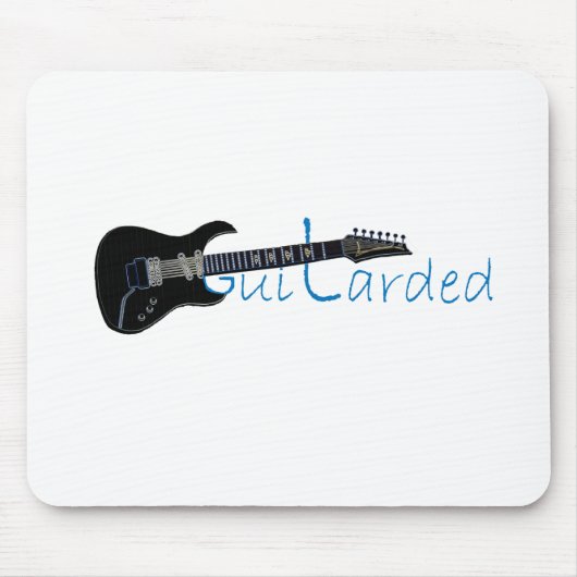 Guitarded schwarze E-Gitarre Mousepad (Vorne)