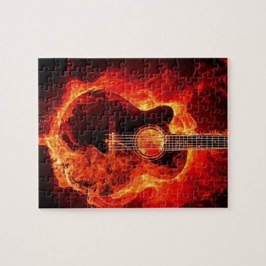 Guitare en feu puzzle (Horizontal)