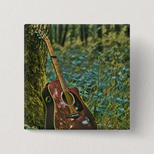 Guitarist birthday gift button (Vorderseite)