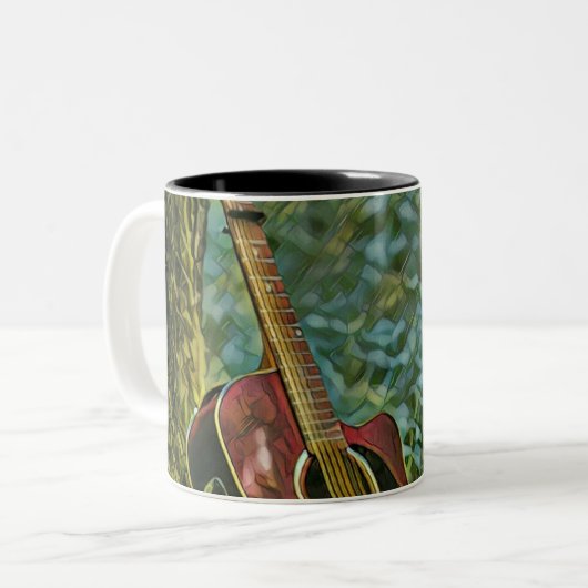 Guitarist birthday gift zweifarbige tasse (Vorderseite Links)