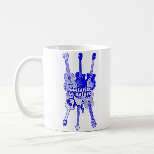 Guitarist by nature. vintage blue guitar kaffeetasse (Links)