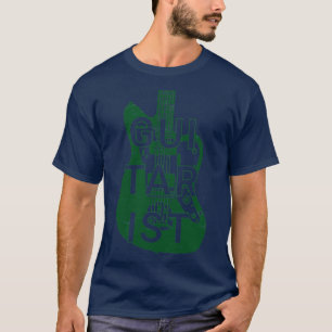 Guitarist Electric Guitar Body Dark Green Color T-Shirt