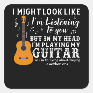 Guitarist Guitar Player Electric Funny Gift Idee Quadratischer Aufkleber