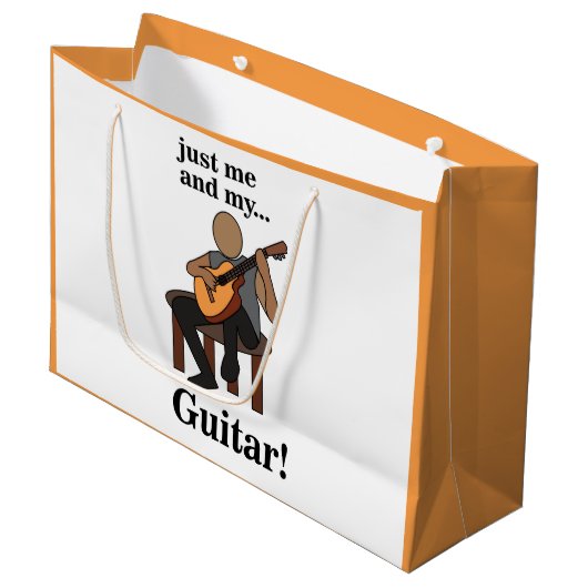 Guitarist Playing Guitar Birthday Große Geschenktüte (Vorderseite Schrägansicht)